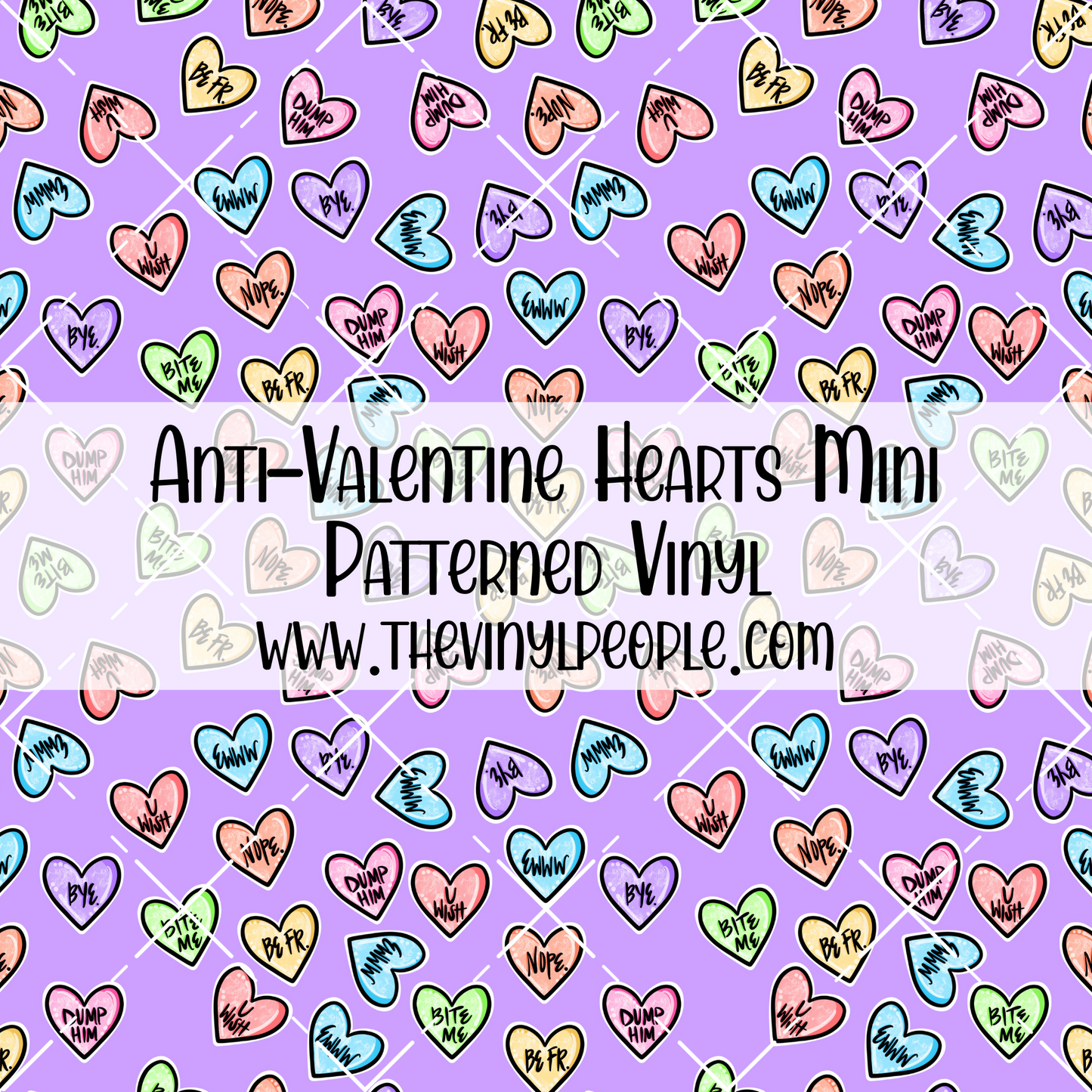 Anti-Valentine Hearts Patterned Vinyl