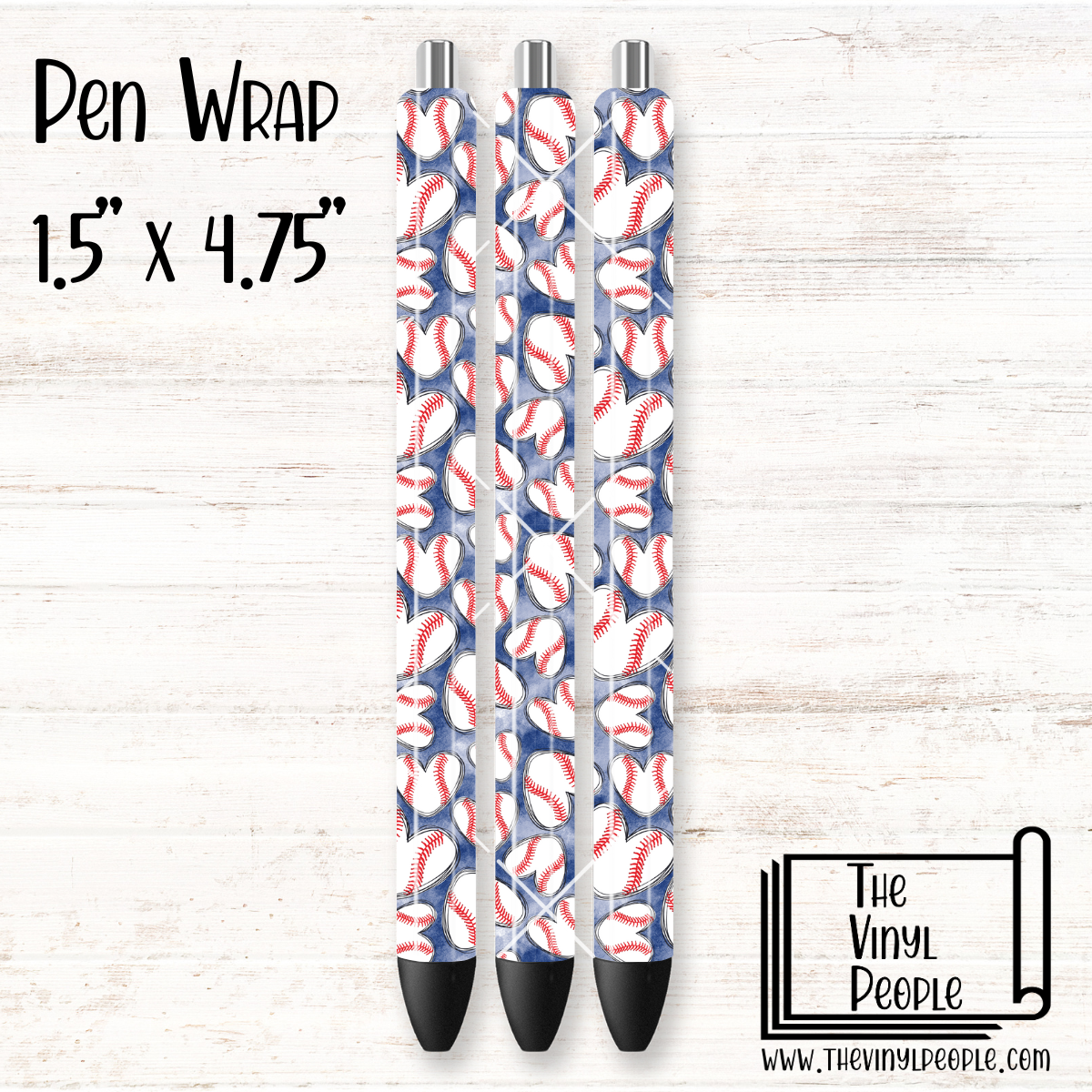 Baseball Hearts Pen Wrap