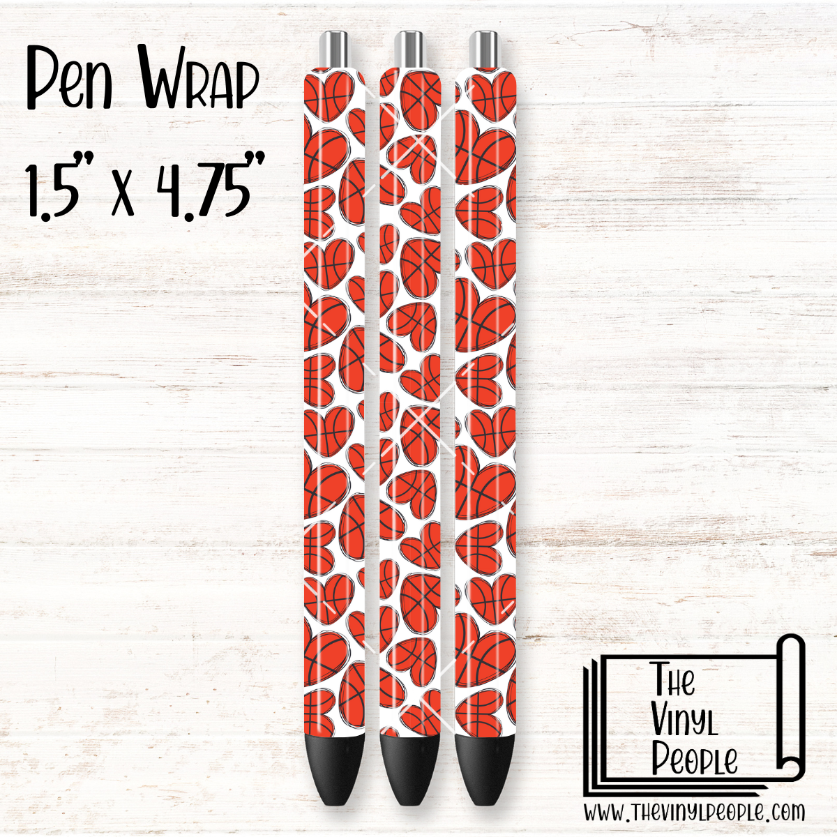 Basketball Hearts Pen Wrap