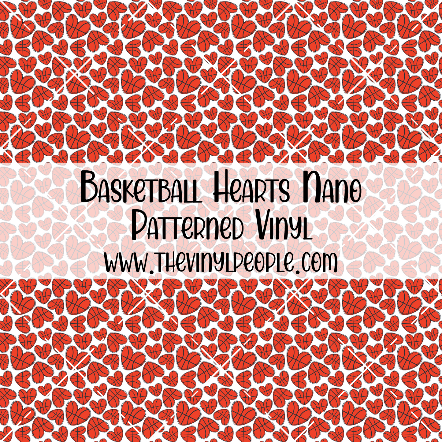 Basketball Hearts Patterned Vinyl