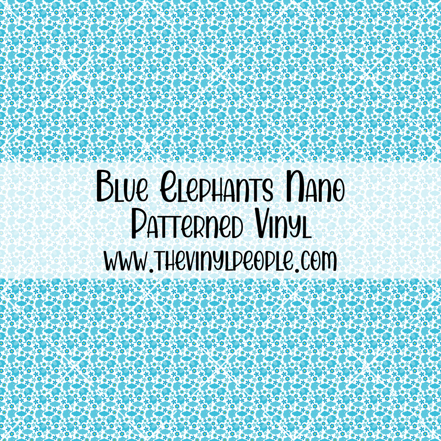 Blue Elephants Patterned Vinyl