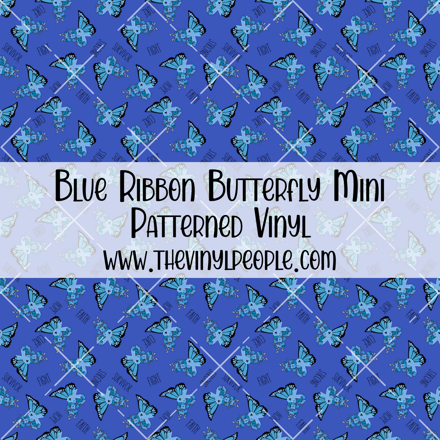 Blue Ribbon Butterfly Patterned Vinyl