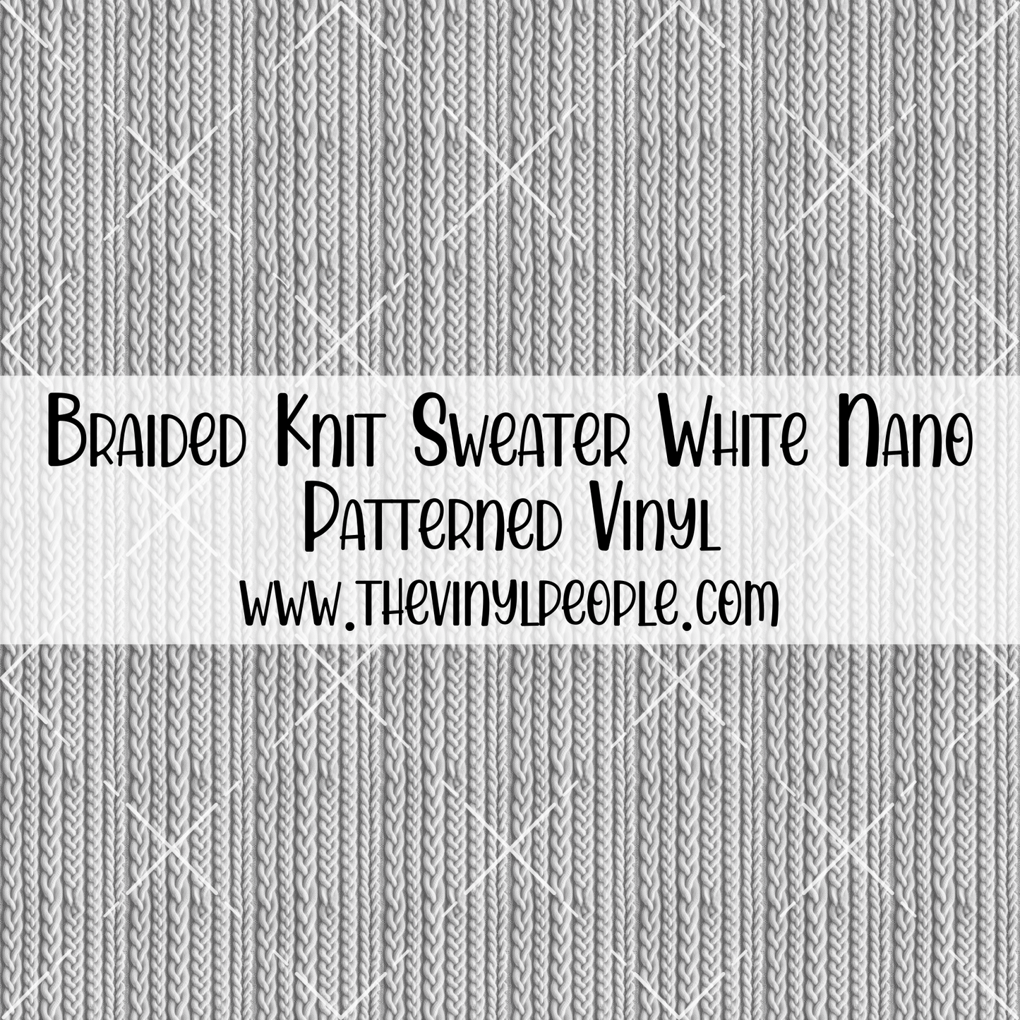 Braided Knit Sweater White Patterned Vinyl