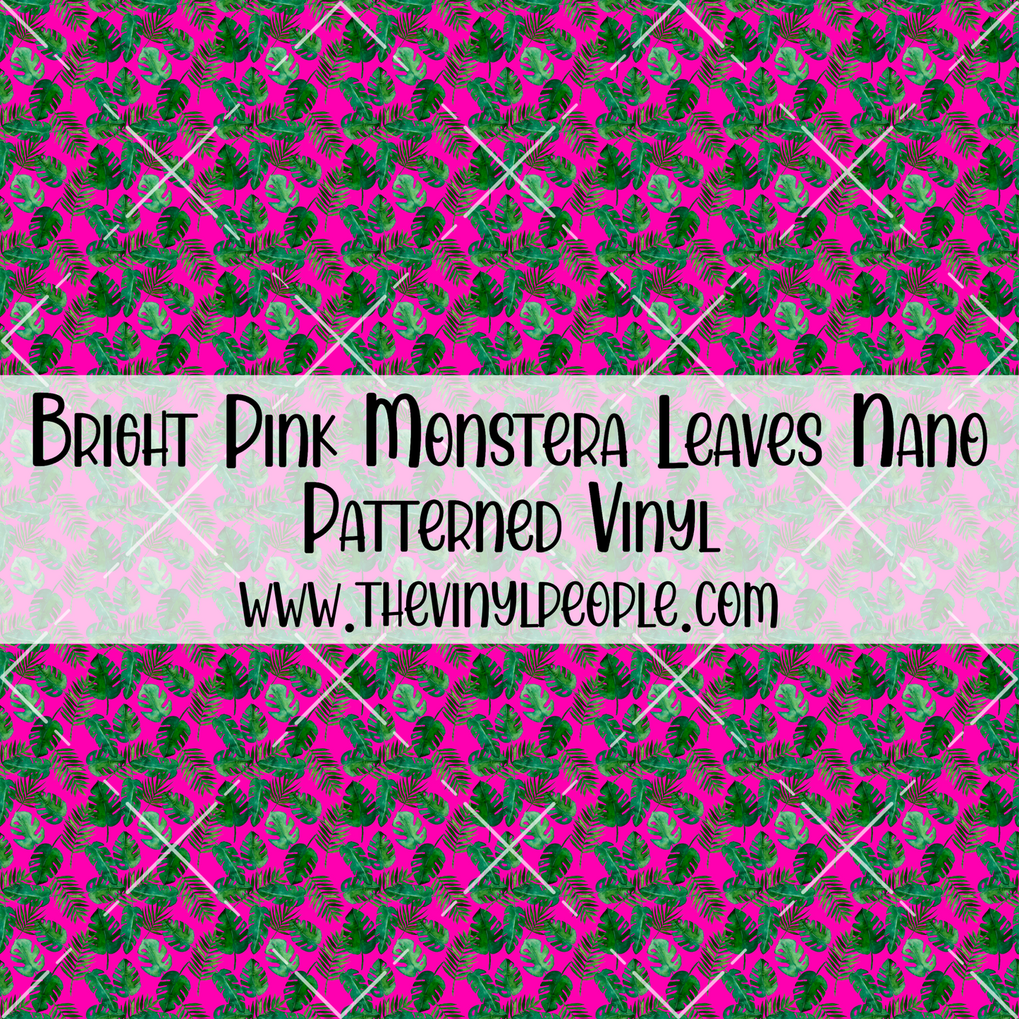 Bright Pink Monstera Leaves Patterned Vinyl