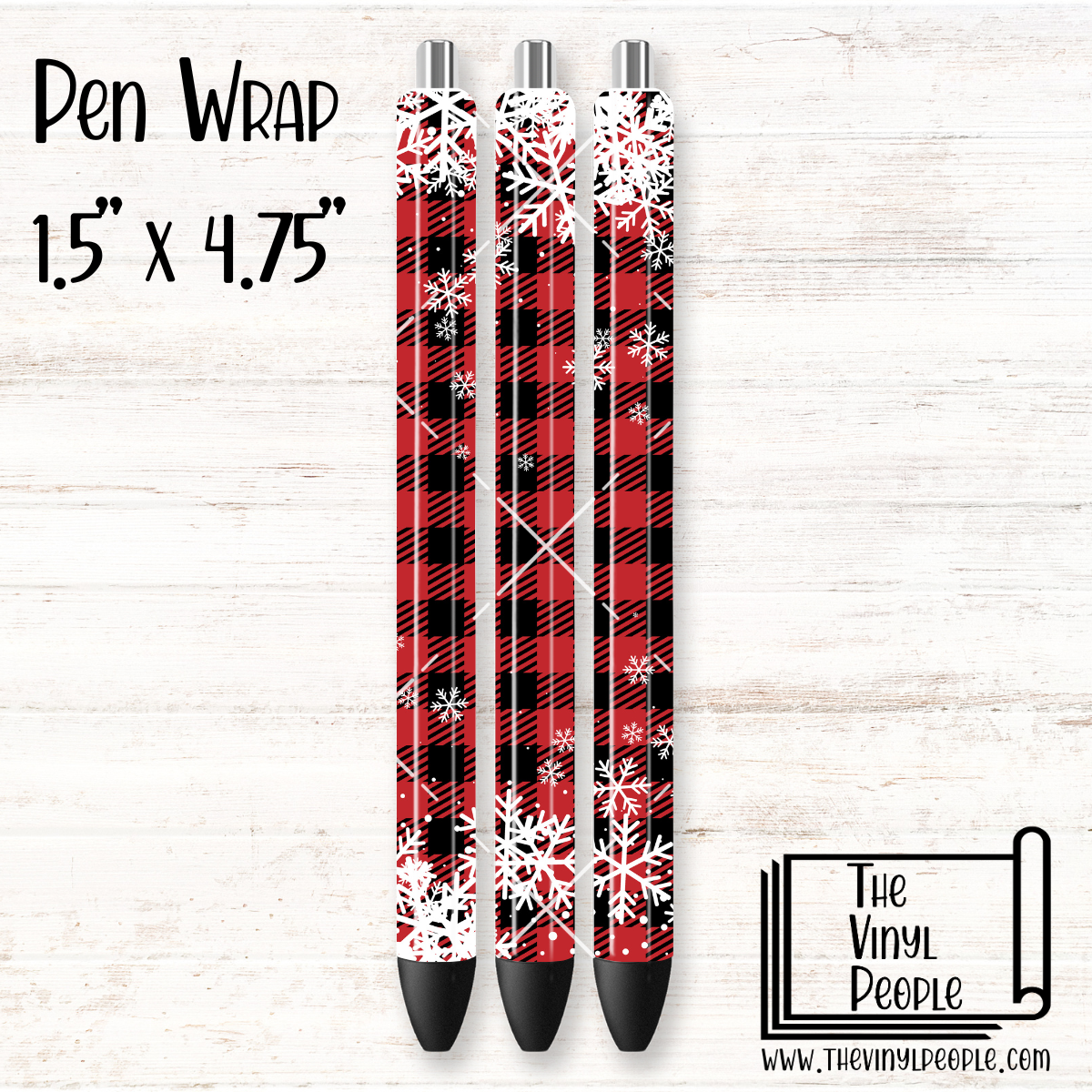 Buffalo Plaid Snowflakes Pen Wrap