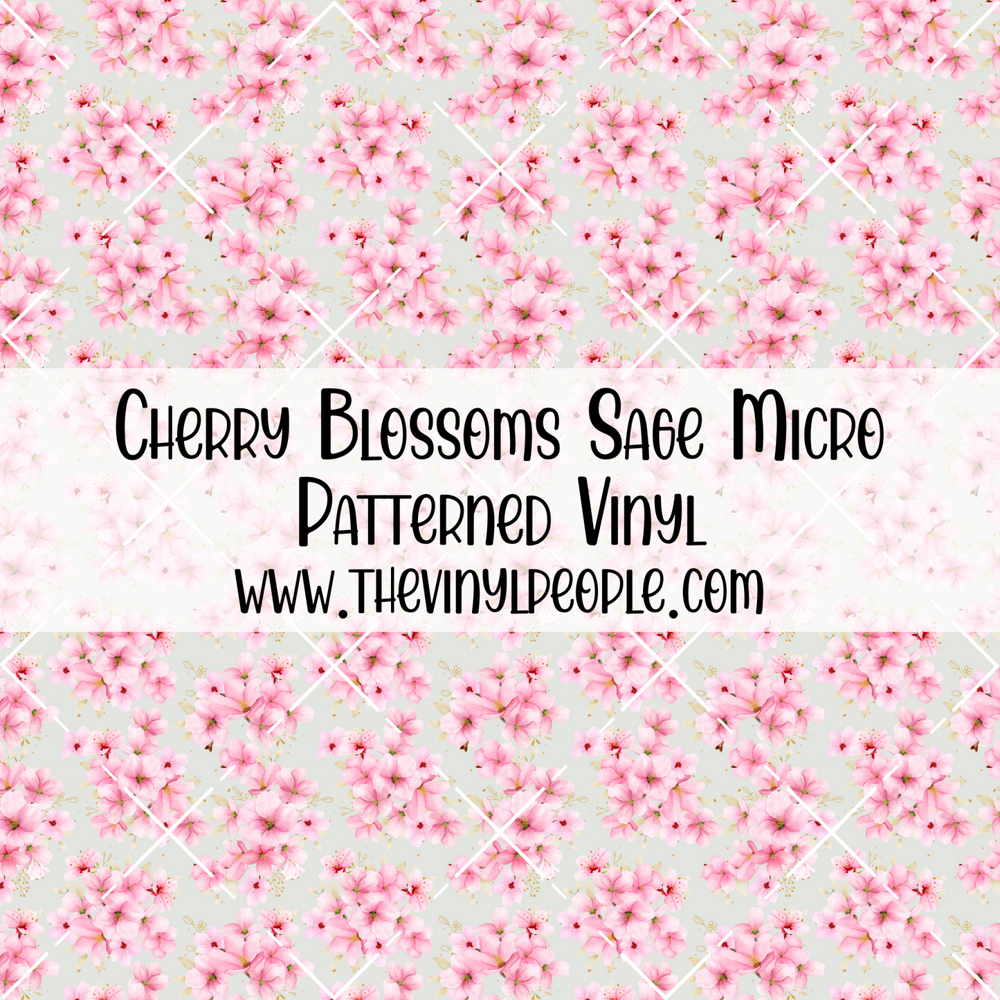 Cherry Blossoms Sage Patterned Vinyl