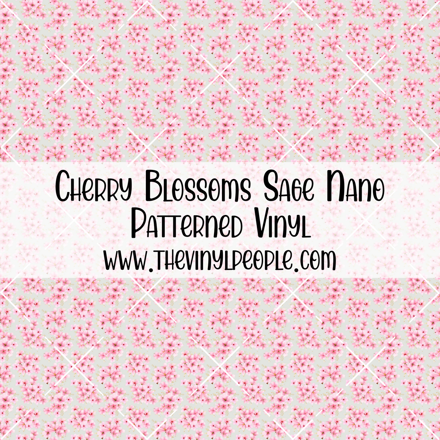 Cherry Blossoms Sage Patterned Vinyl