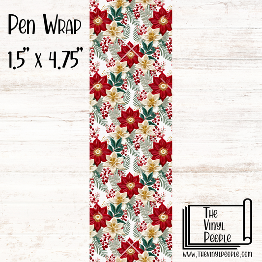 Christmas Floral Embroidery Pen Wrap