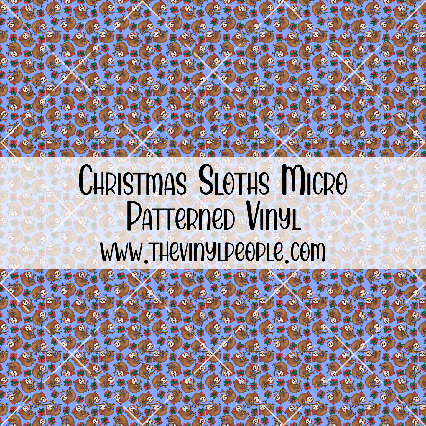 Christmas Sloths Patterned Vinyl