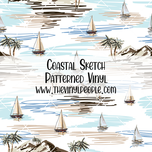 Coastal Sketch Patterned Vinyl
