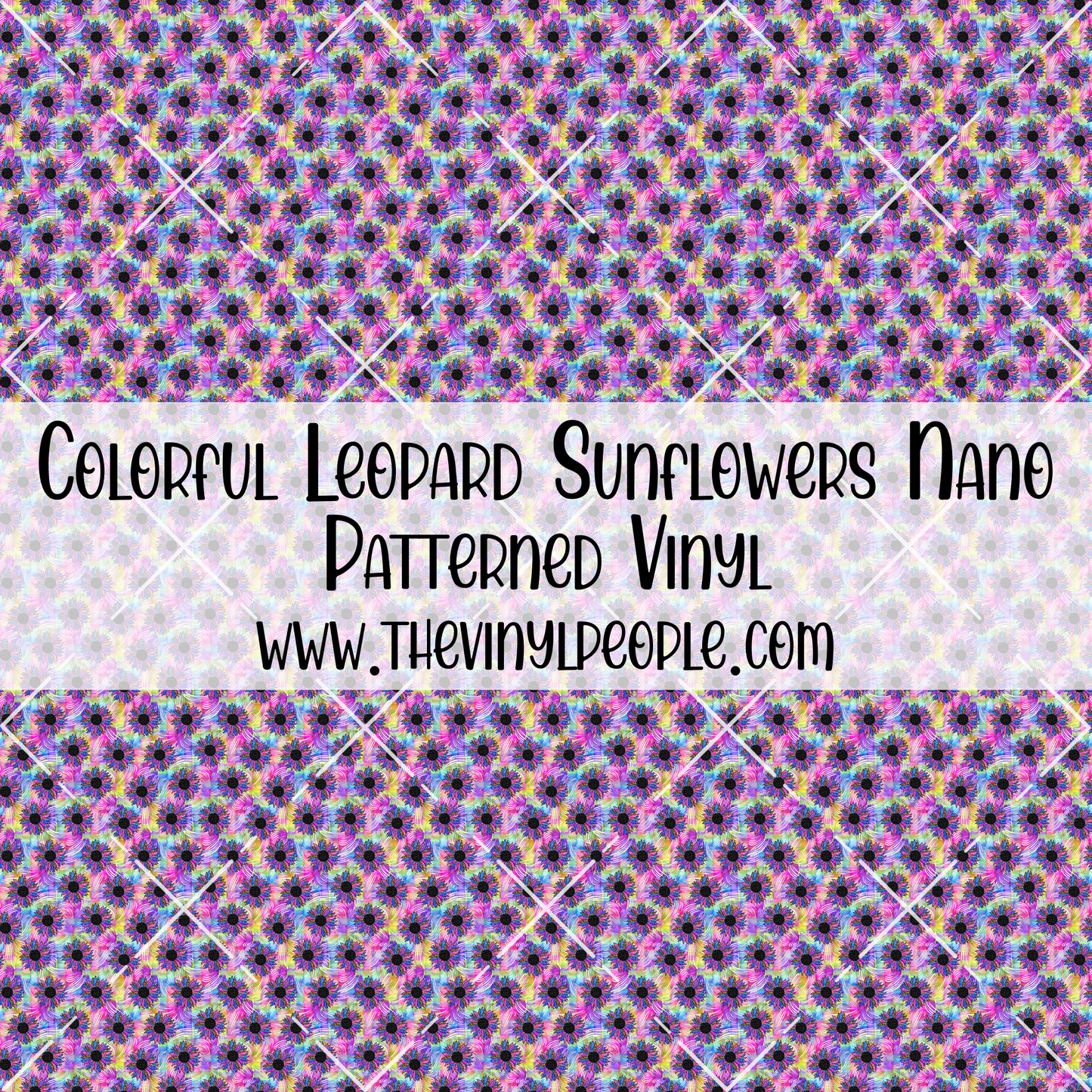 Colorful Leopard Sunflowers Patterned Vinyl