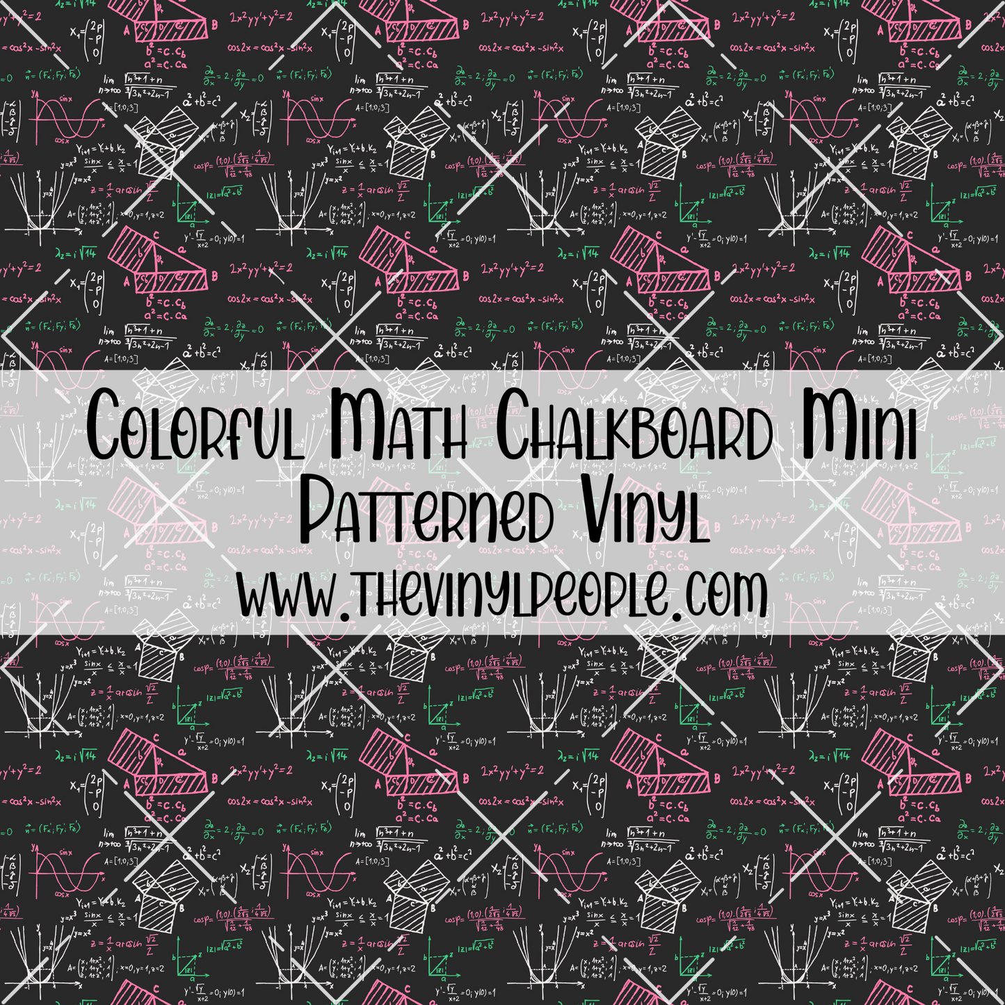 Colorful Math Chalkboard Patterned Vinyl