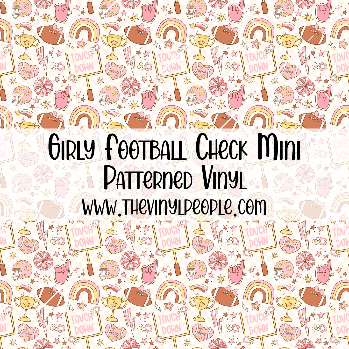 Girly Football Check Patterned Vinyl