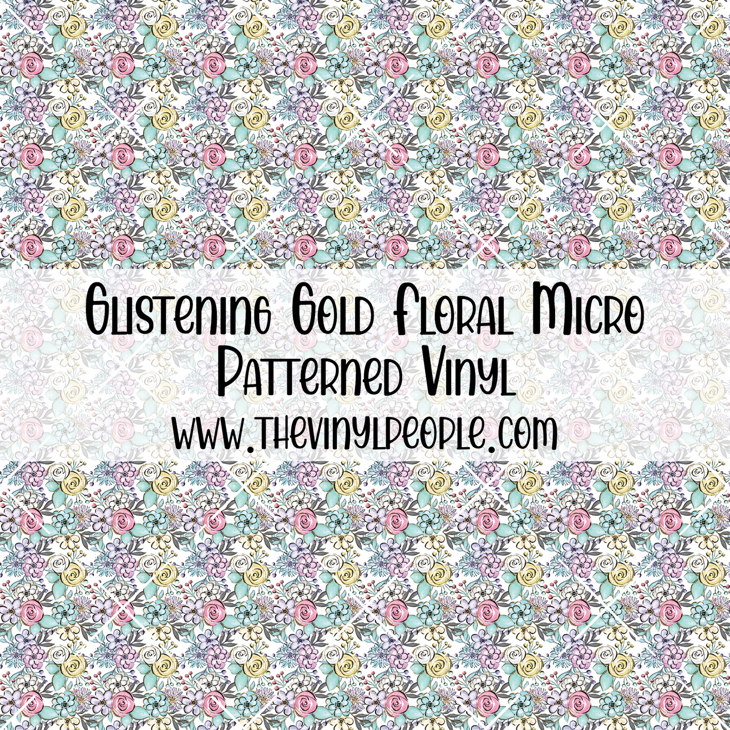 Glistening Gold Floral Patterned Vinyl