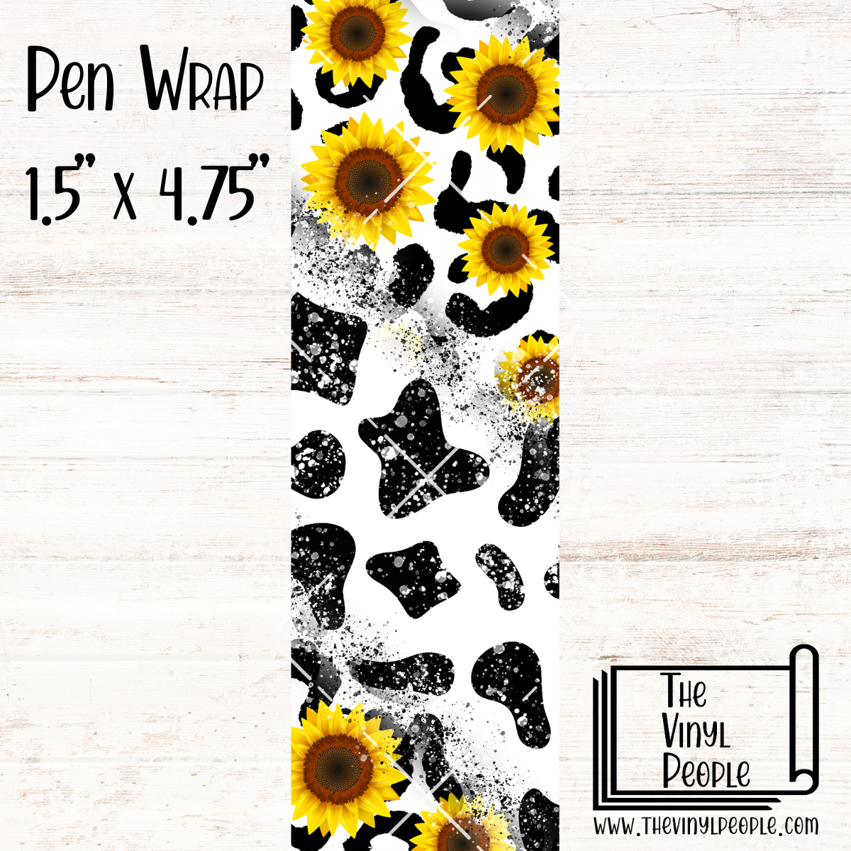 Glitter Cowhide & Sunflowers Pen Wrap