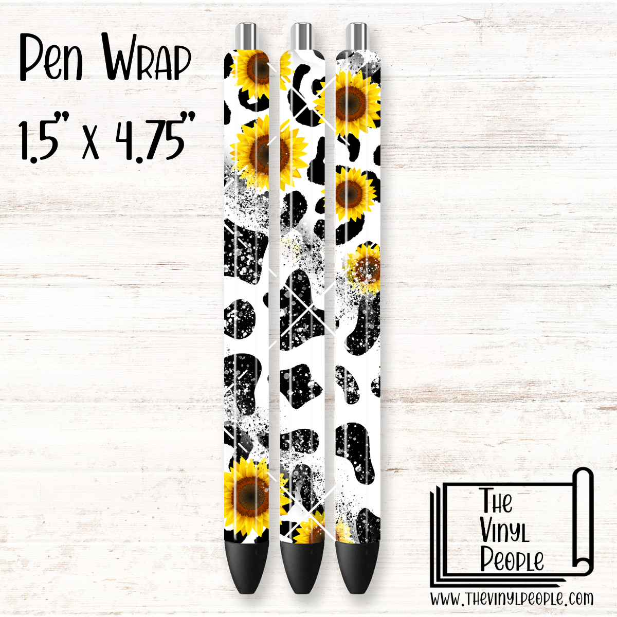 Glitter Cowhide & Sunflowers Pen Wrap