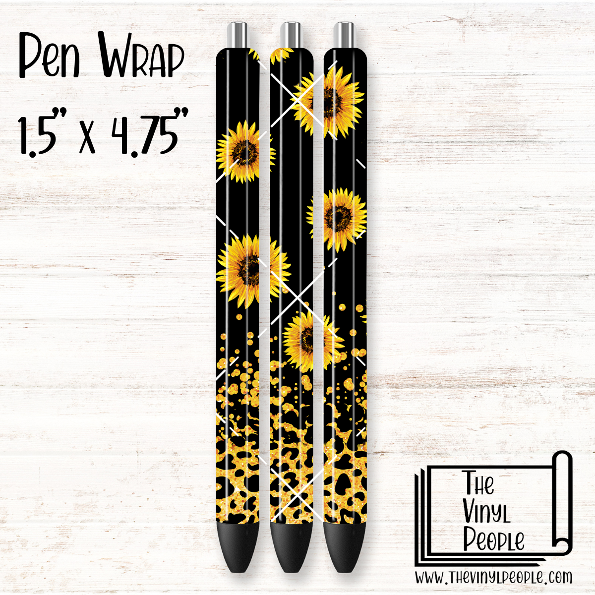 Gold Leopard Sunflowers Pen Wrap