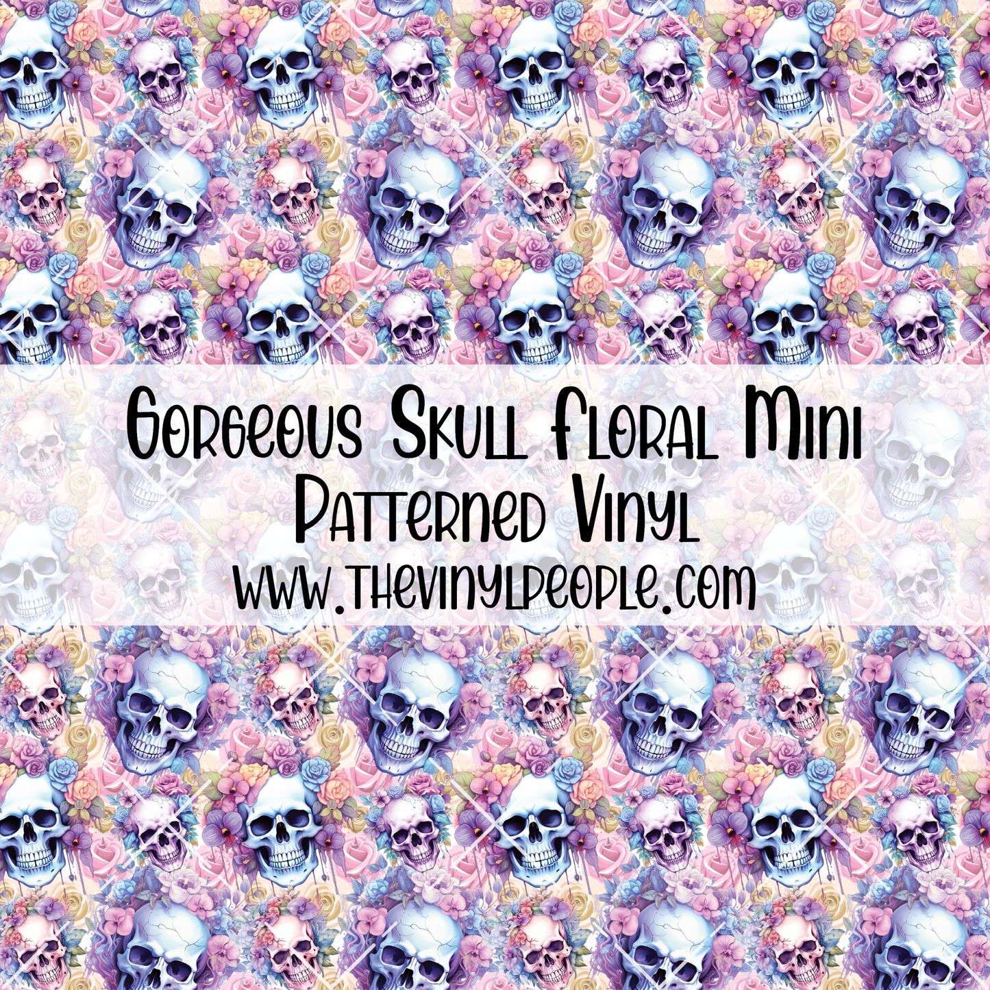 Gorgeous Skull Floral Patterned Vinyl