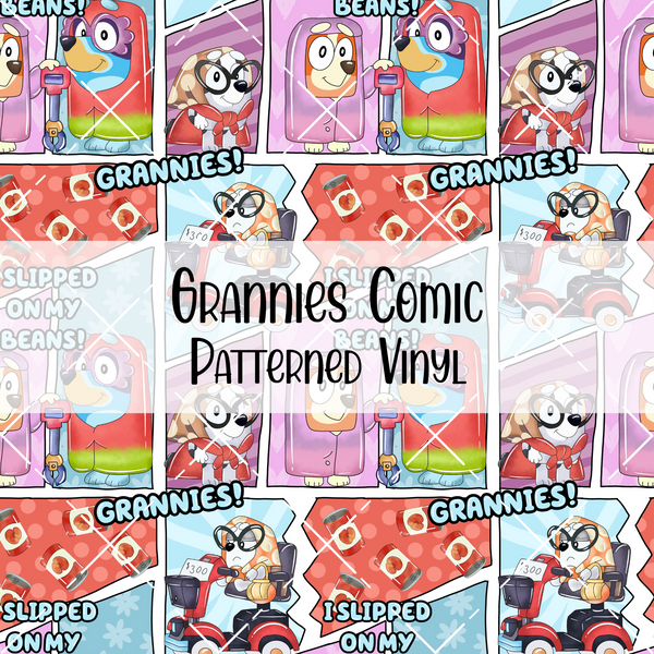 Grannies Comic Patterned Vinyl