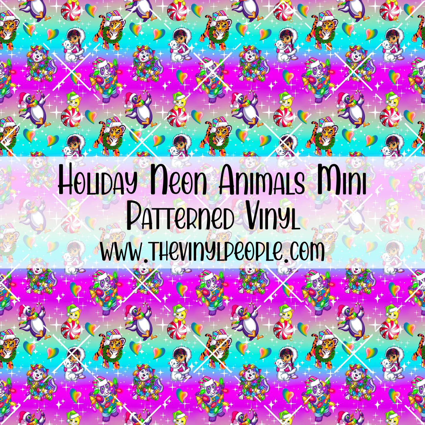 Holiday Neon Animals Patterned Vinyl