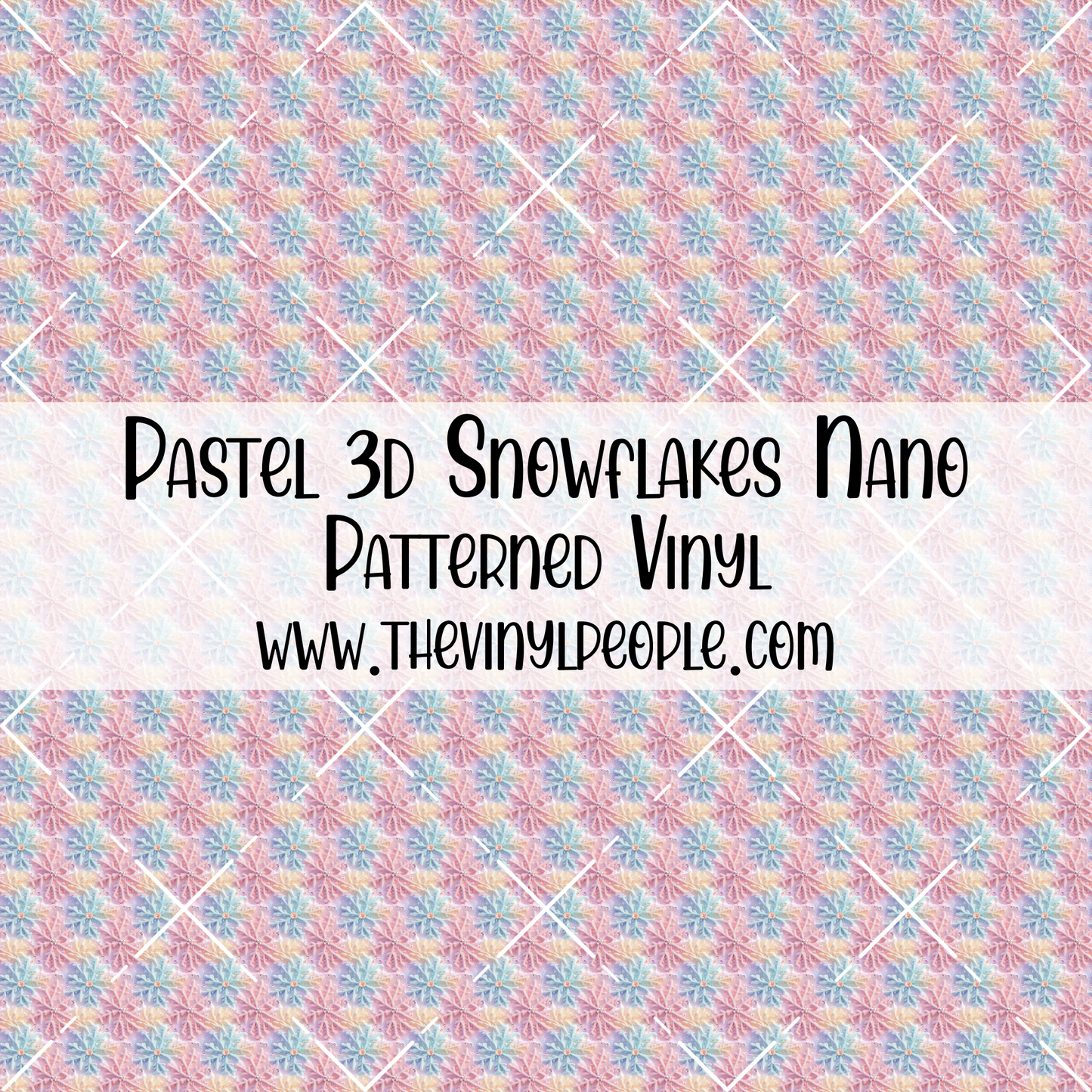 Pastel 3D Snowflakes Patterned Vinyl
