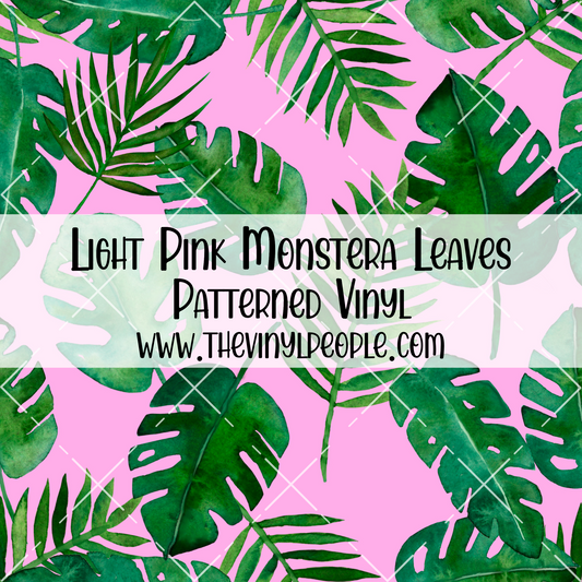 Light Pink Monstera Leaves Patterned Vinyl