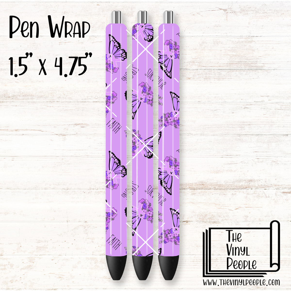 Light Purple Ribbon Butterfly Pen Wrap