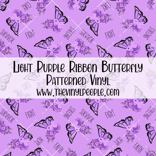 Light Purple Ribbon Butterfly Patterned Vinyl