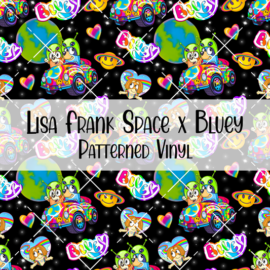 Lisa Frank Space x Bluey Patterned Vinyl