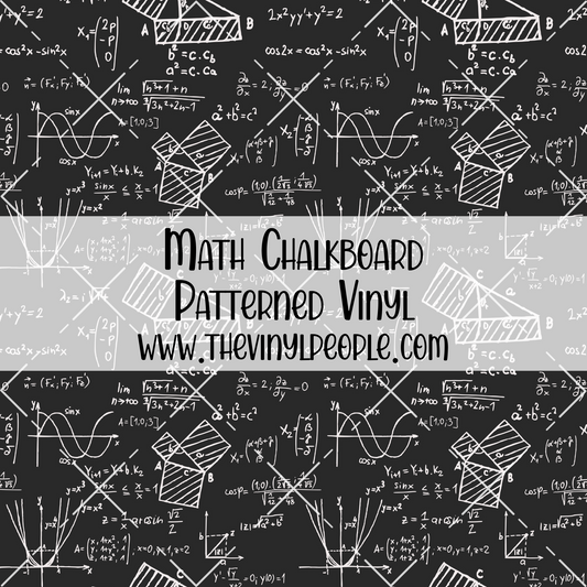 Math Chalkboard Patterned Vinyl