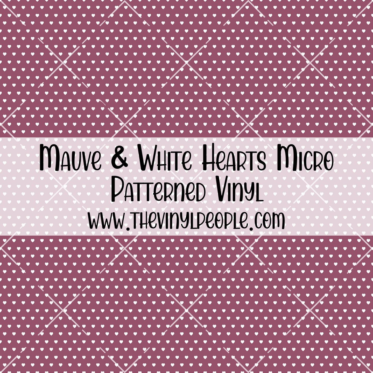 Mauve & White Hearts Patterned Vinyl