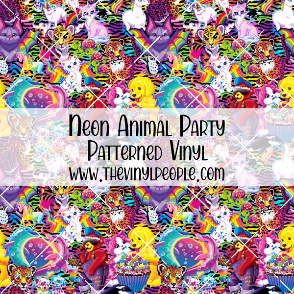 Neon Animal Party Patterned Vinyl