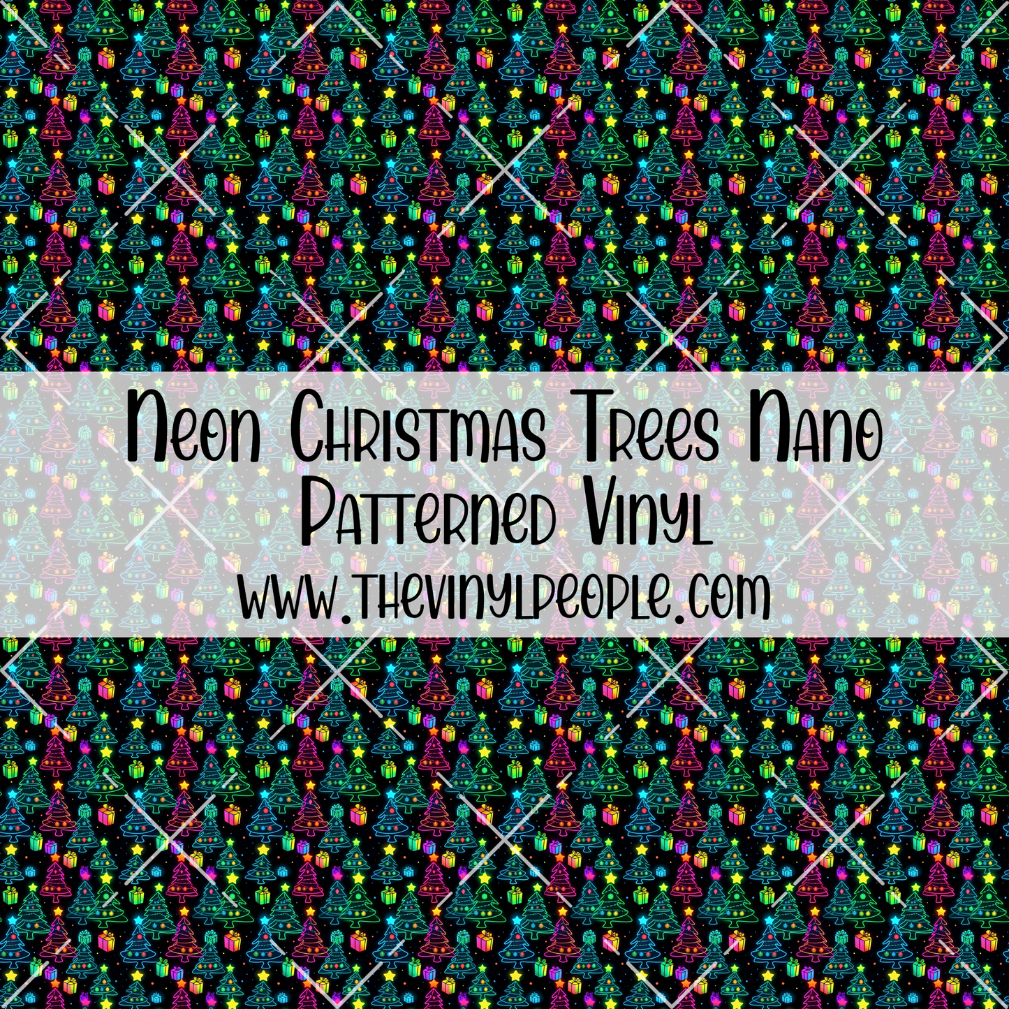 Neon Christmas Trees Patterned Vinyl