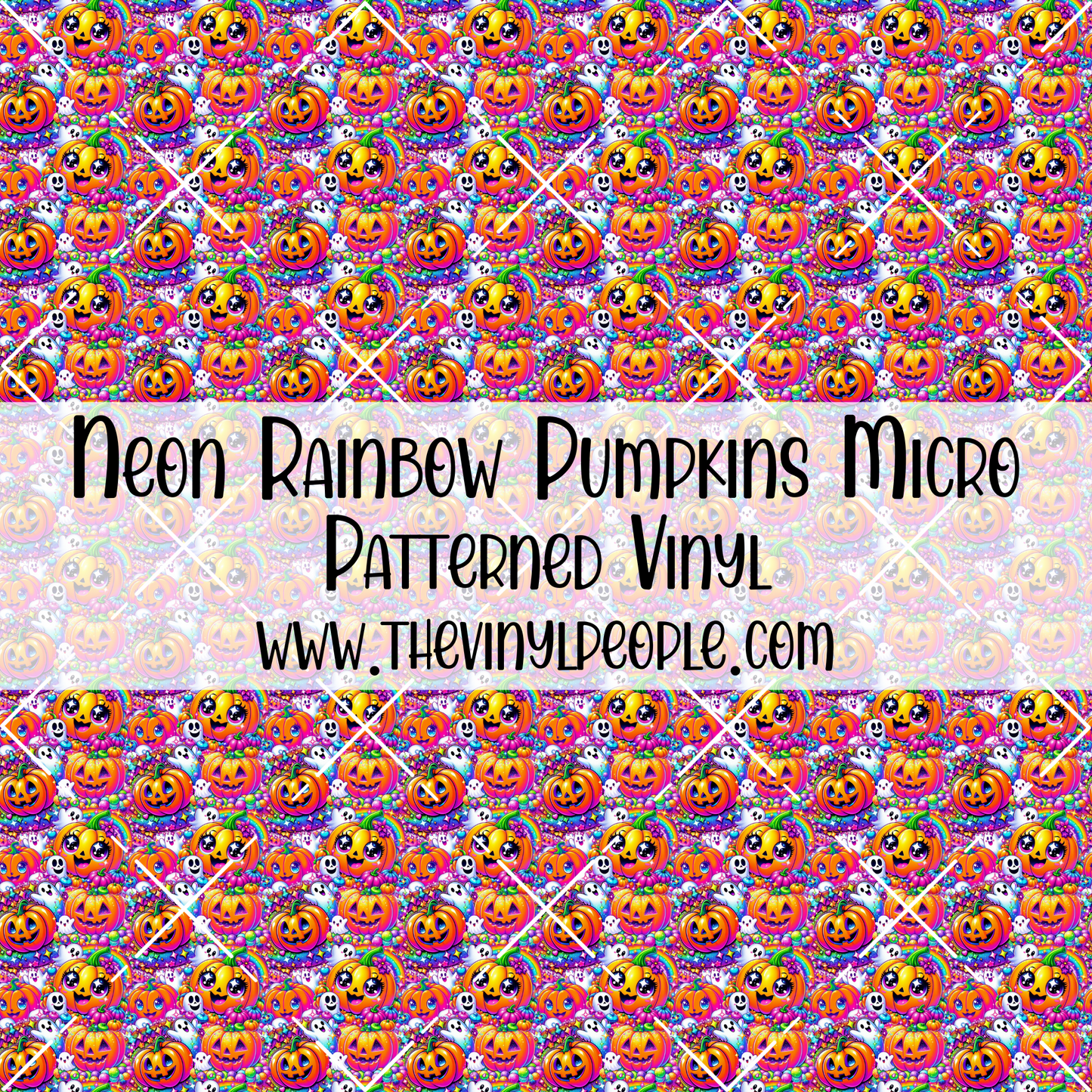 Neon Rainbow Pumpkins Patterned Vinyl