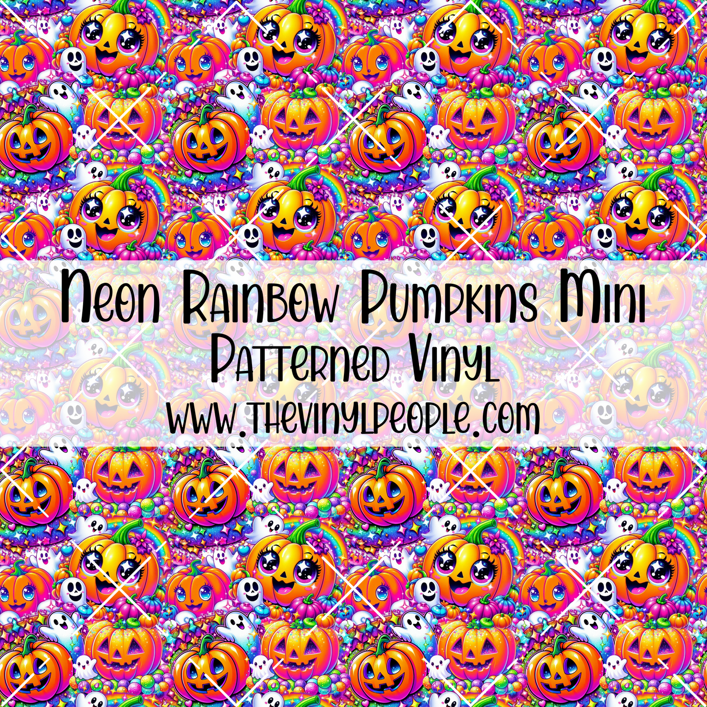 Neon Rainbow Pumpkins Patterned Vinyl