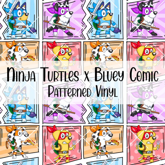 Ninja Turtles x Bluey Comic Patterned Vinyl