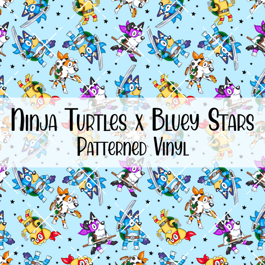 Ninja Turtles x Bluey Stars Patterned Vinyl