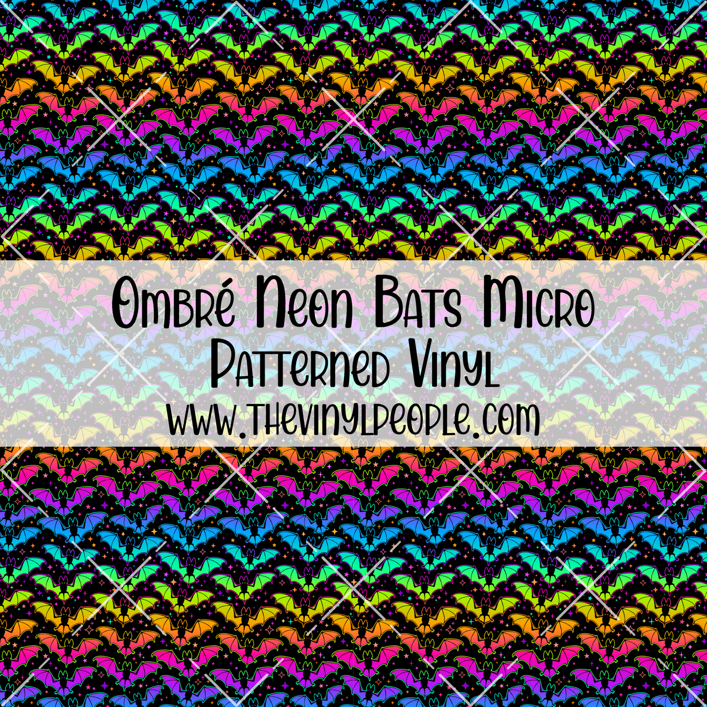 Ombré Neon Bats Patterned Vinyl