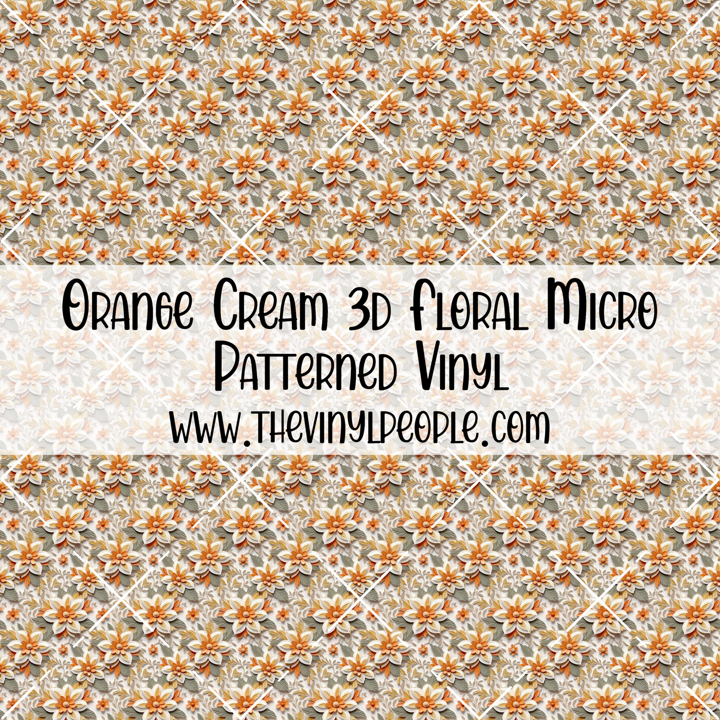 Orange Cream 3D Floral Patterned Vinyl