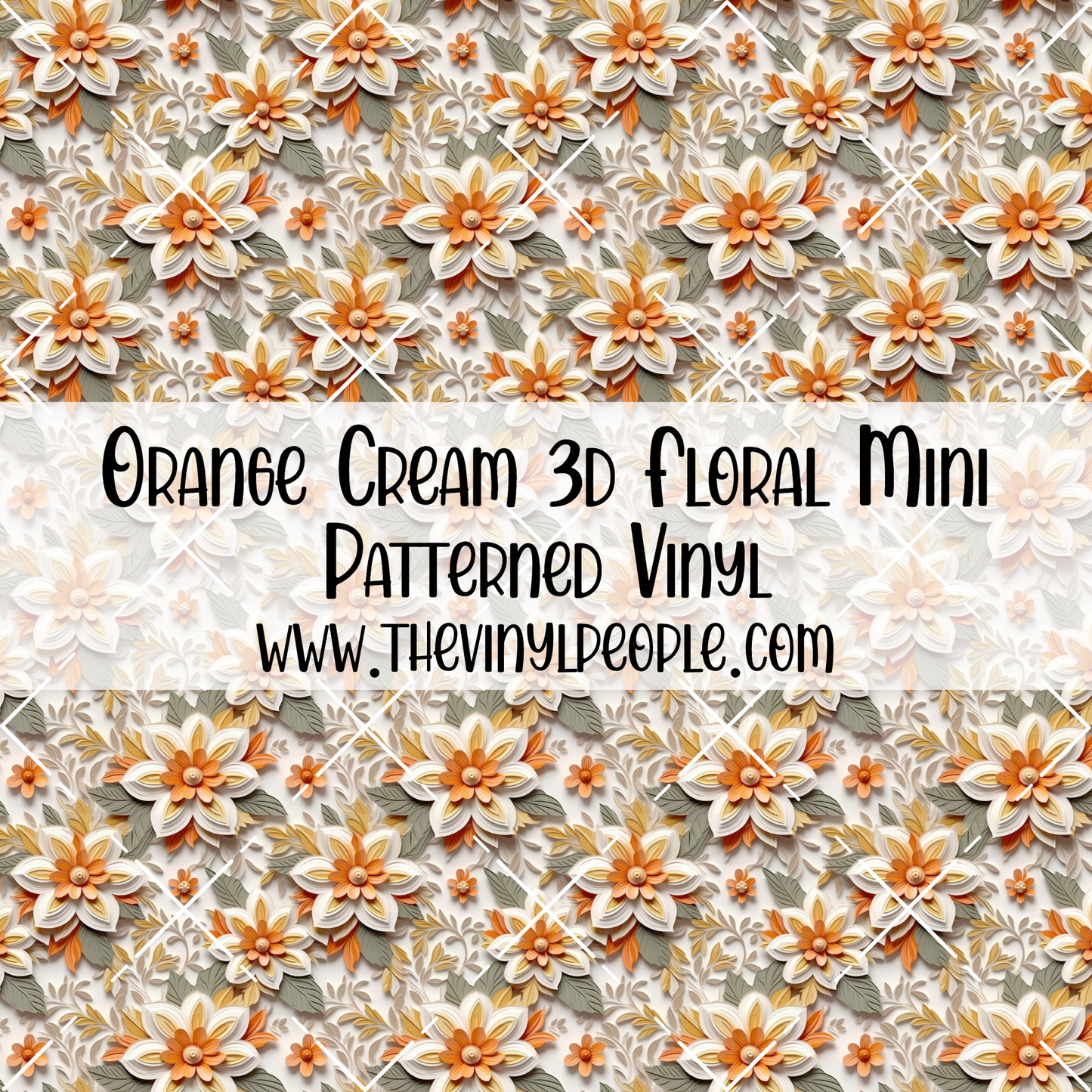 Orange Cream 3D Floral Patterned Vinyl
