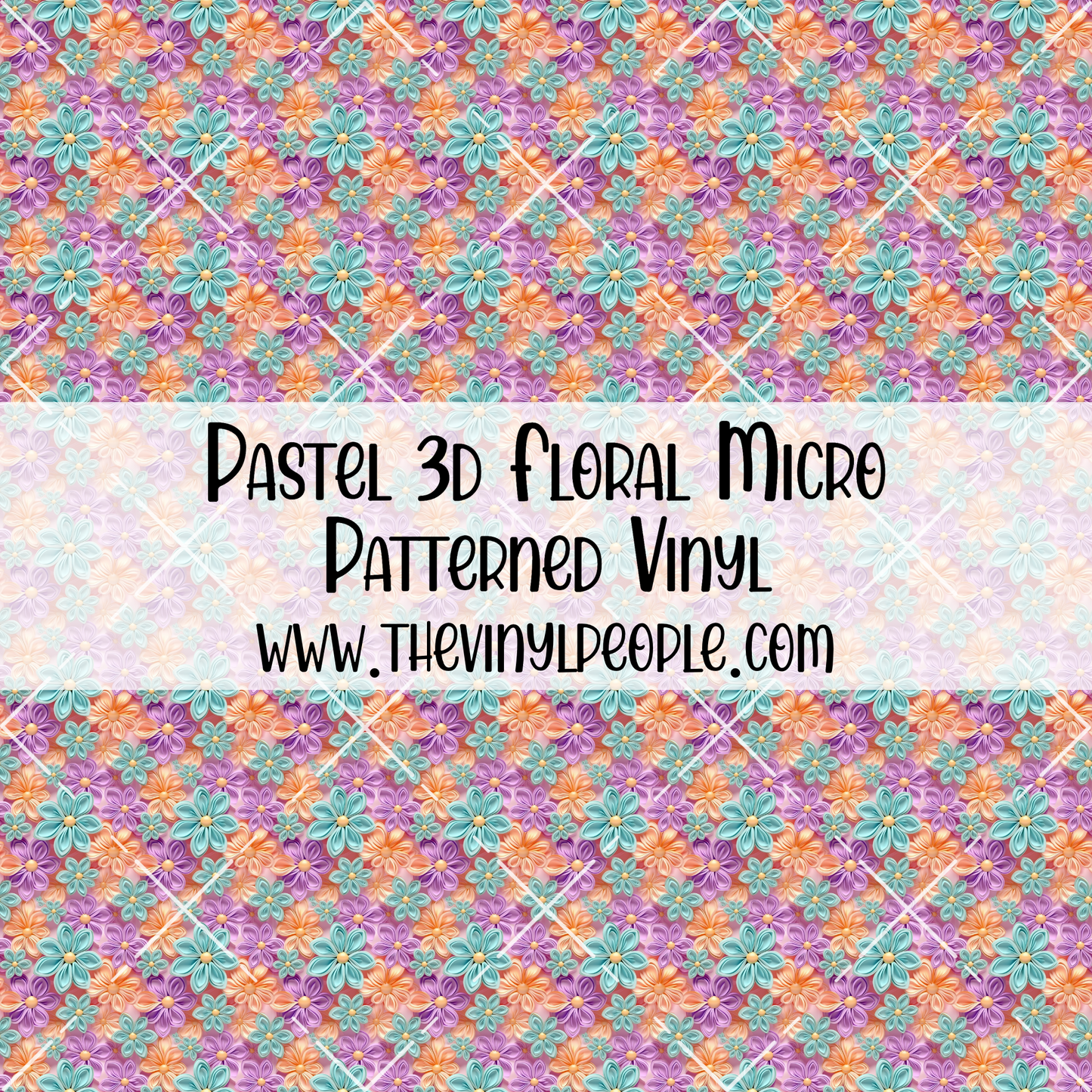 Pastel 3D Floral Patterned Vinyl