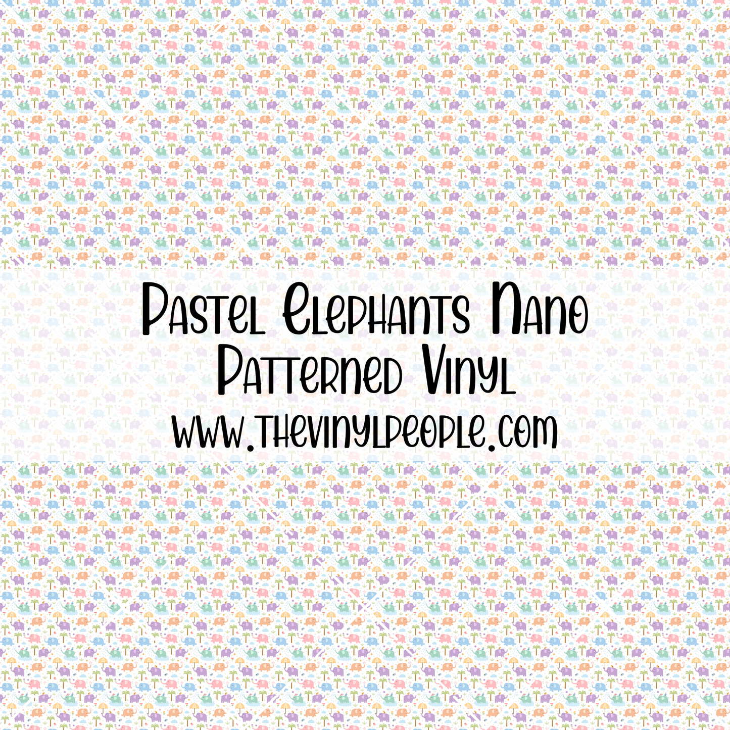 Pastel Elephants Patterned Vinyl
