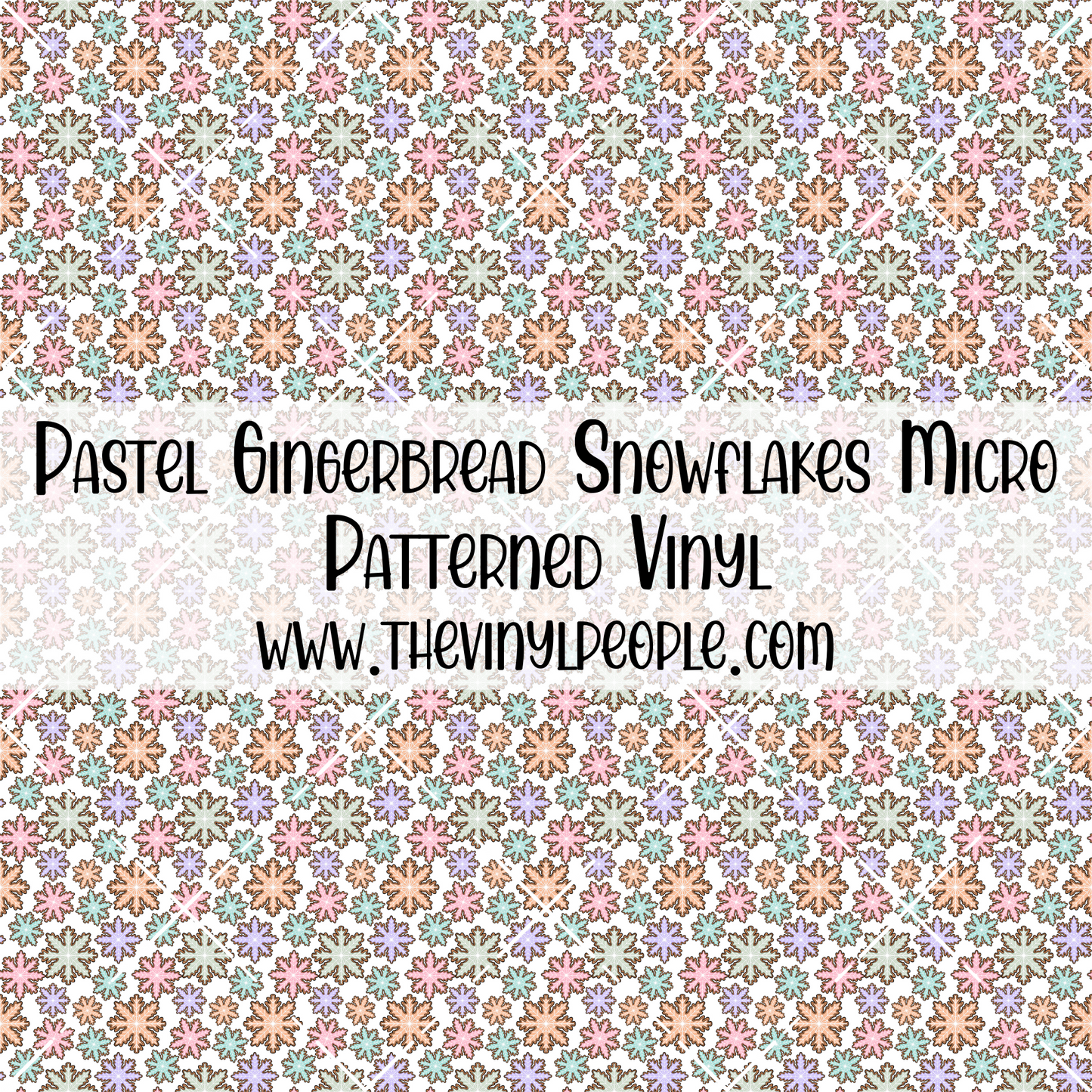 Pastel Gingerbread Snowflakes Patterned Vinyl
