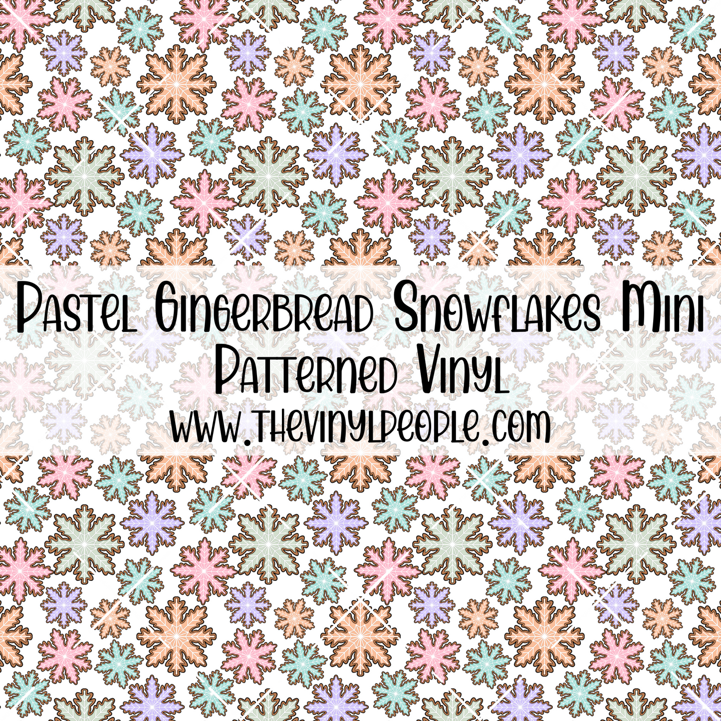 Pastel Gingerbread Snowflakes Patterned Vinyl