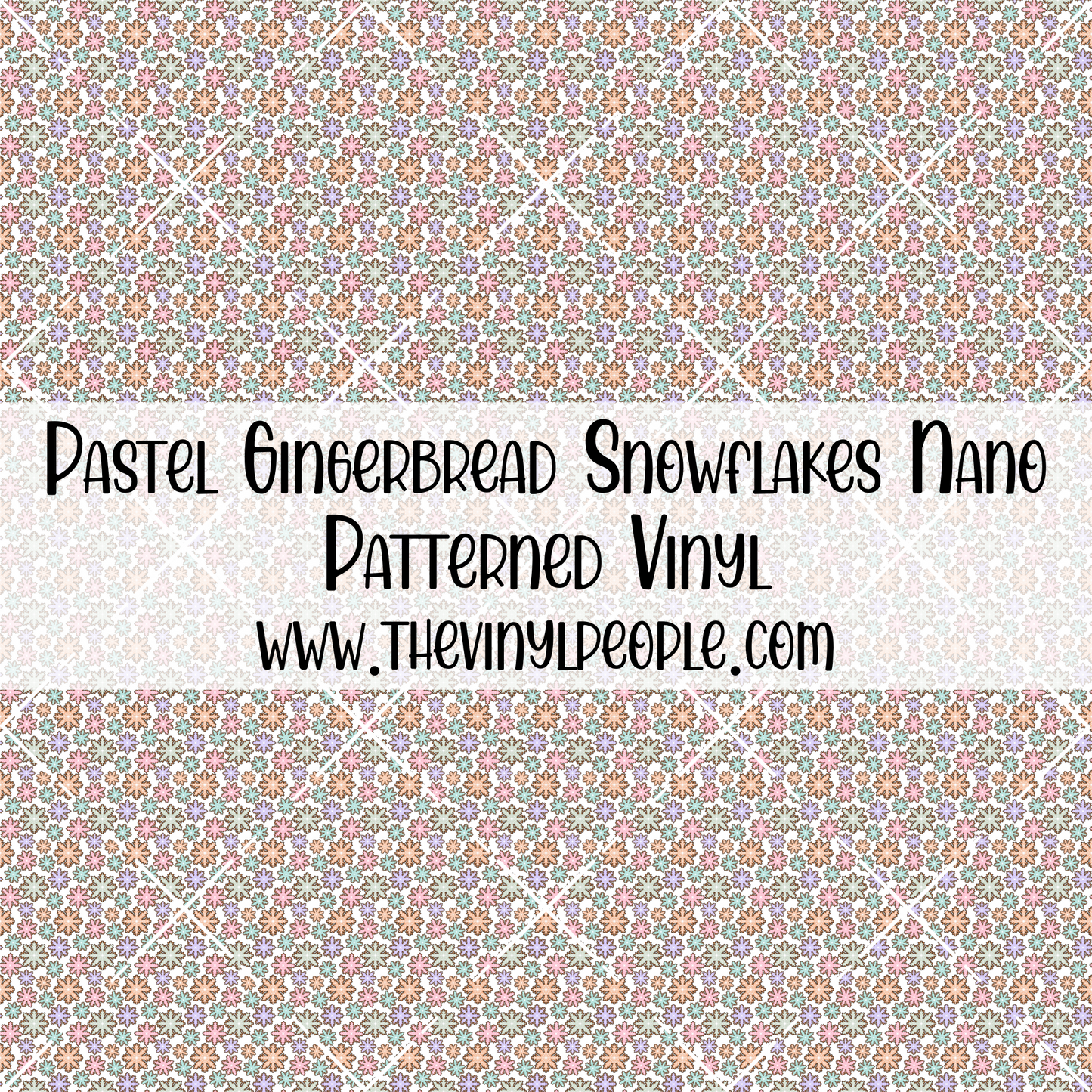 Pastel Gingerbread Snowflakes Patterned Vinyl