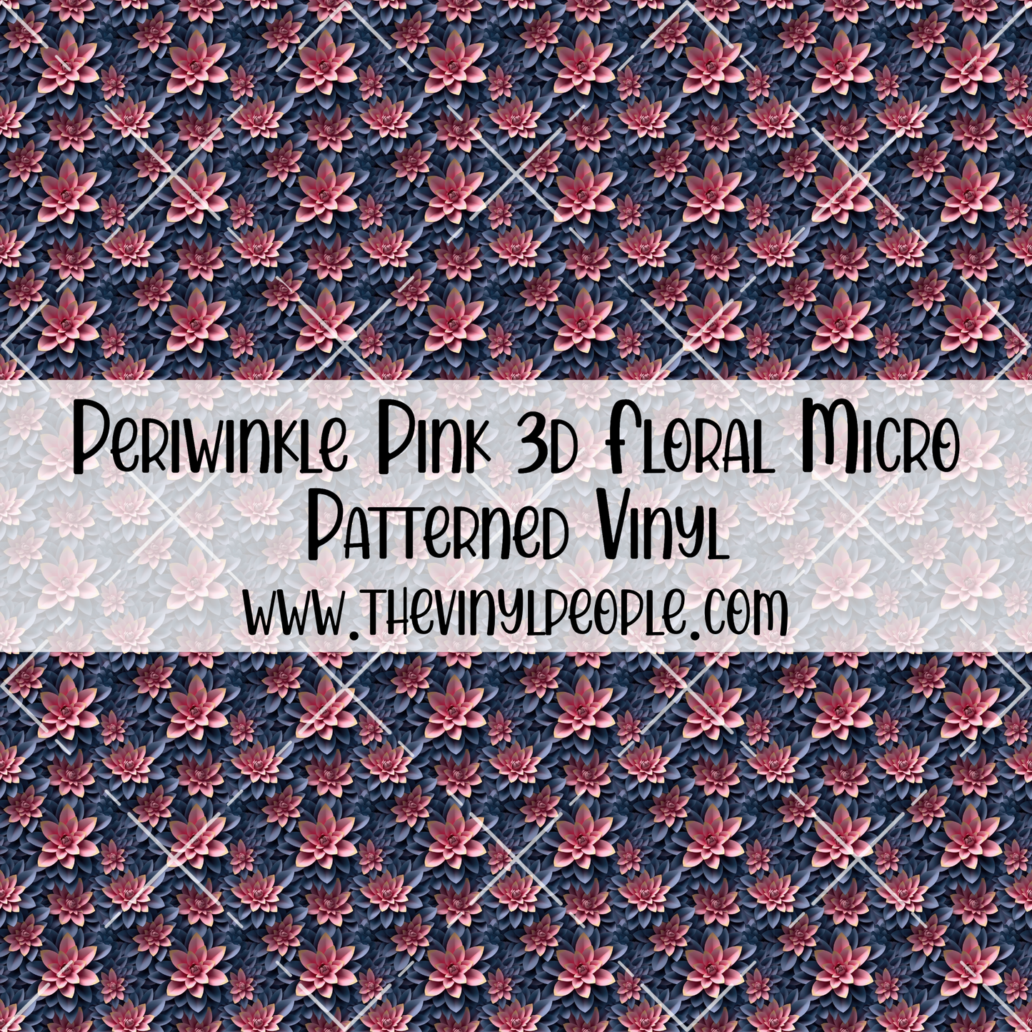 Periwinkle Pink 3D Floral Patterned Vinyl