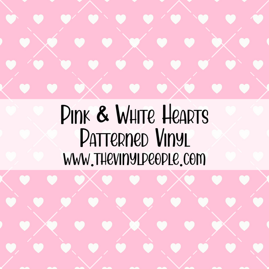 Pink & White Hearts Patterned Vinyl