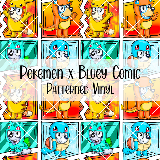 Pokemon x Bluey Comic Patterned Vinyl