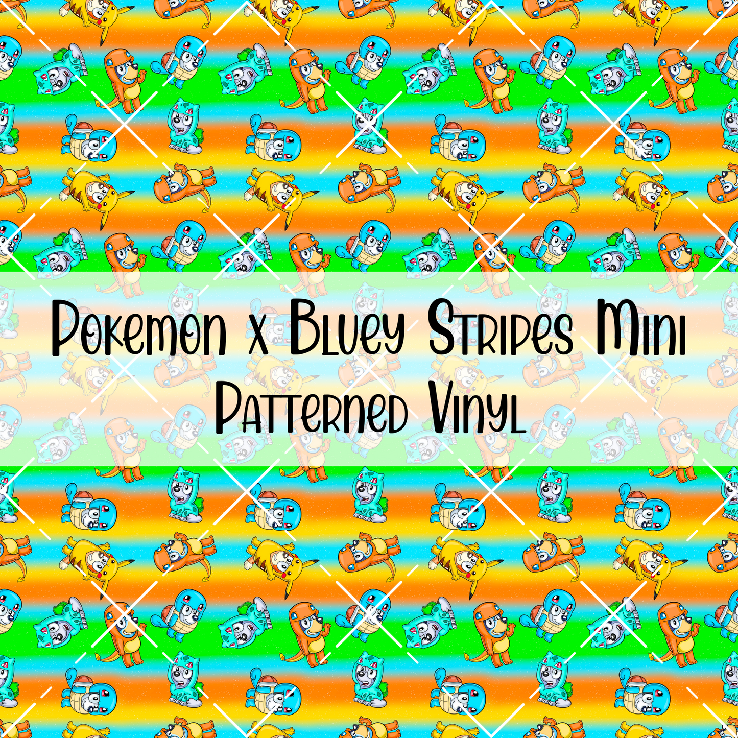 Pokemon x Bluey Stripes Patterned Vinyl