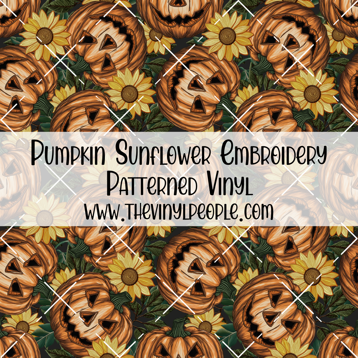 Pumpkin Sunflower Embroidery Patterned Vinyl